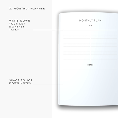 A5 2024 Weekly Spread Diary - Plants - White