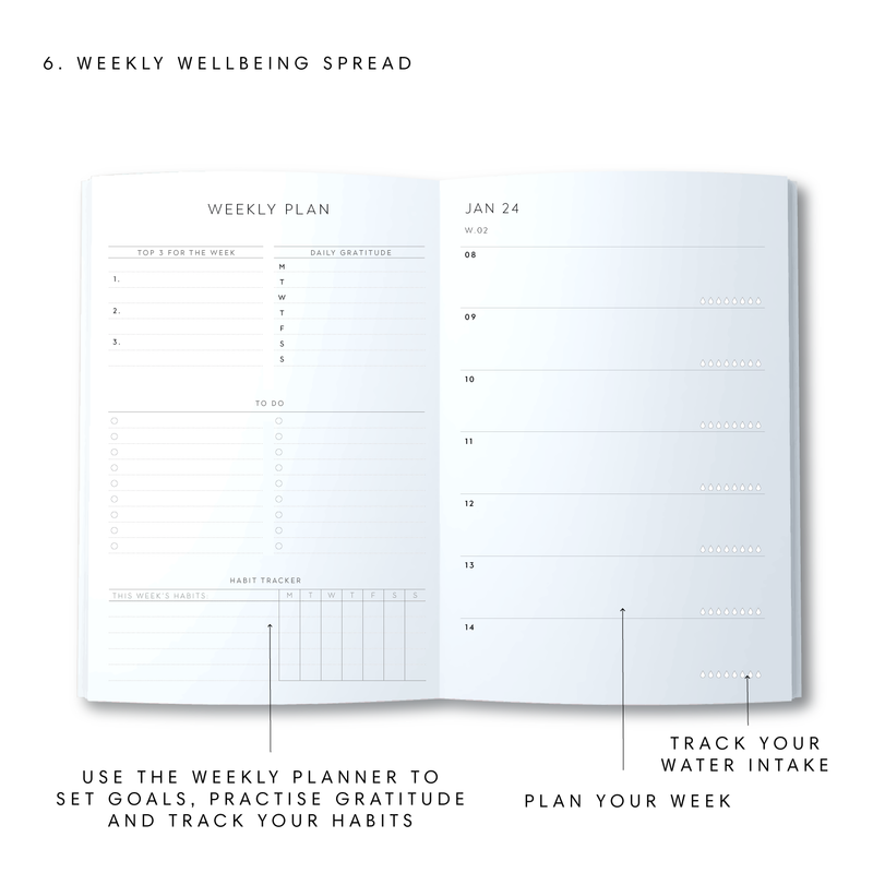 A5 2024 Spiral Wellbeing Diary - Forest