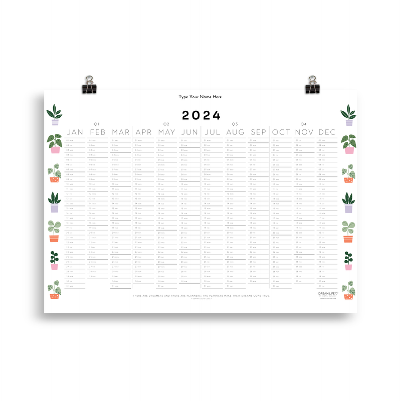 2024 Wall Calendar Plants Dream Life