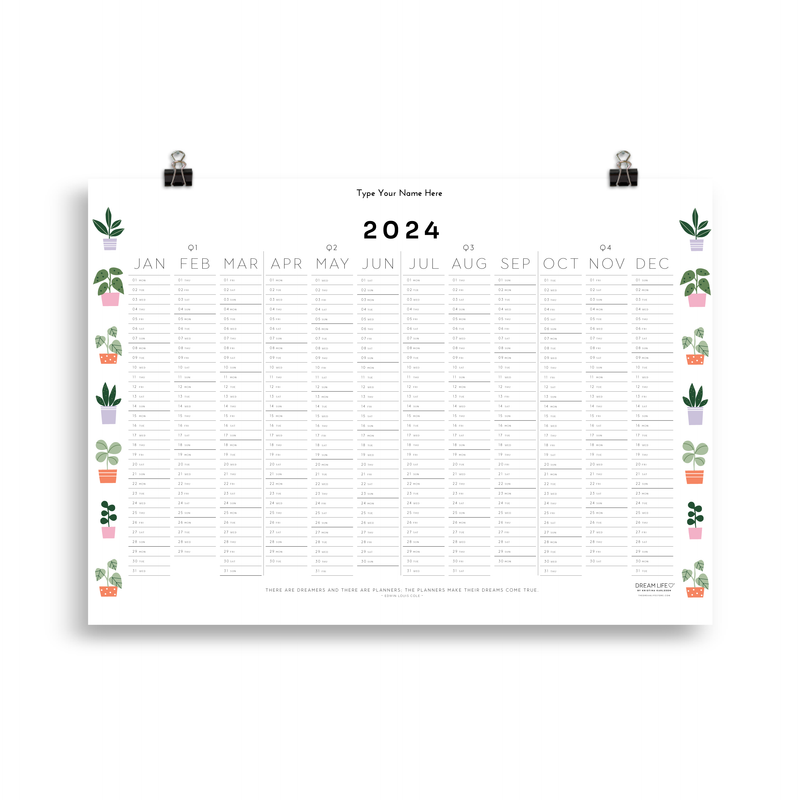 2024 Wall Calendar - Plants