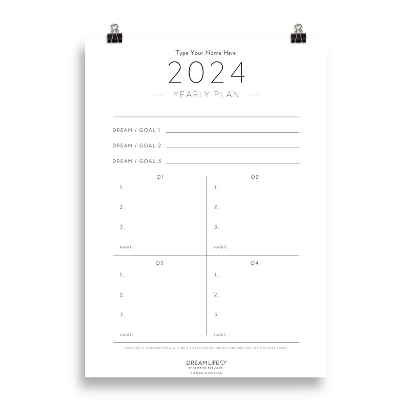 2024 Yearly Plan Top 3 Poster - 50 x 75 cm