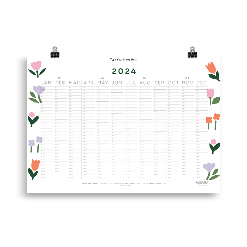 2025 Wall Calendar Bloom Dream Life