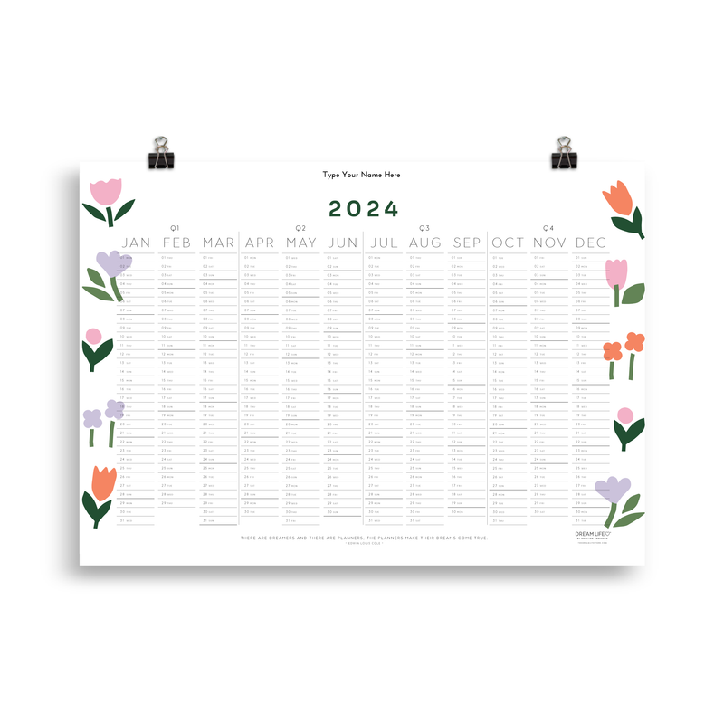 2024 Wall Calendar - Bloom