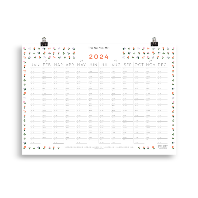2024 Wall Calendar Bloom Mini Dream Life