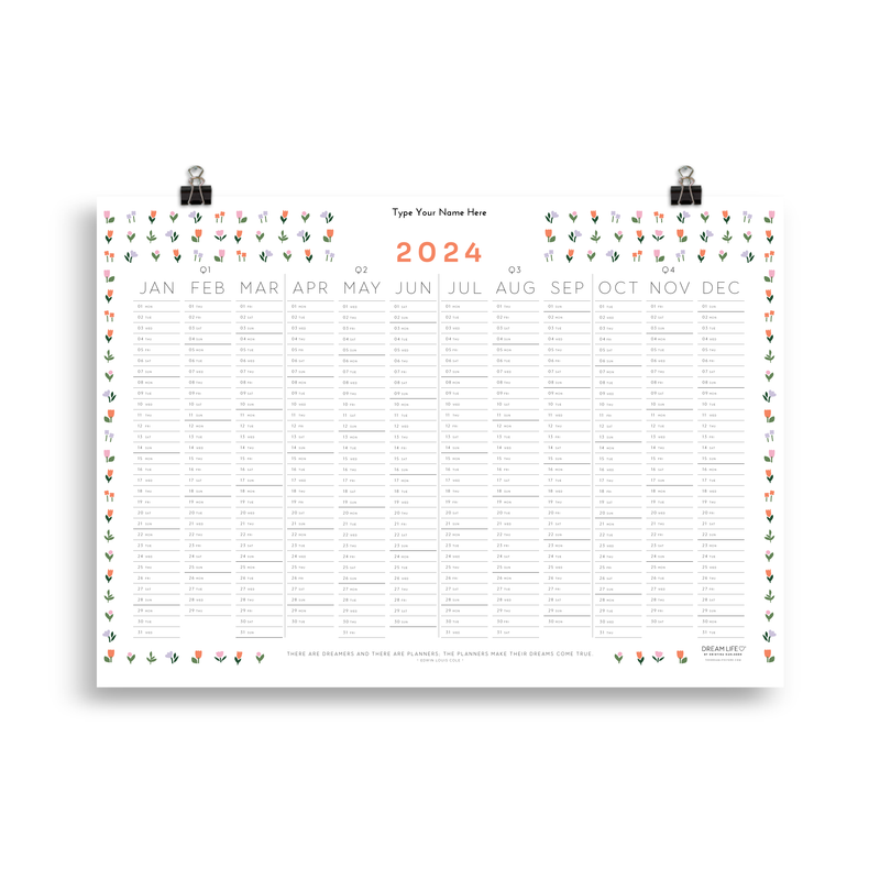 2024 Wall Calendar - Bloom - Mini