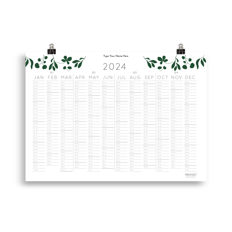 2024 Wall Calendar - Leaves - Forest