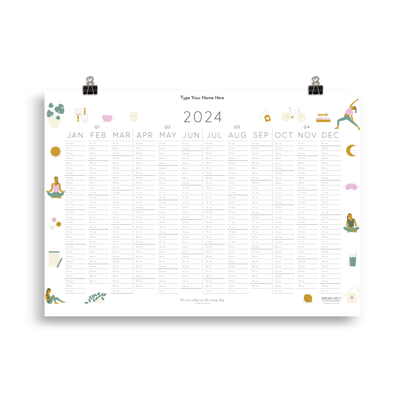 2024 Wall Calendar Wellbeing Dream Life