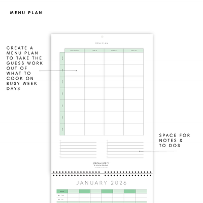 A3 Family Calendar - Höst - Pink