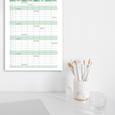 A3 Family Calendar - Drift - Rose