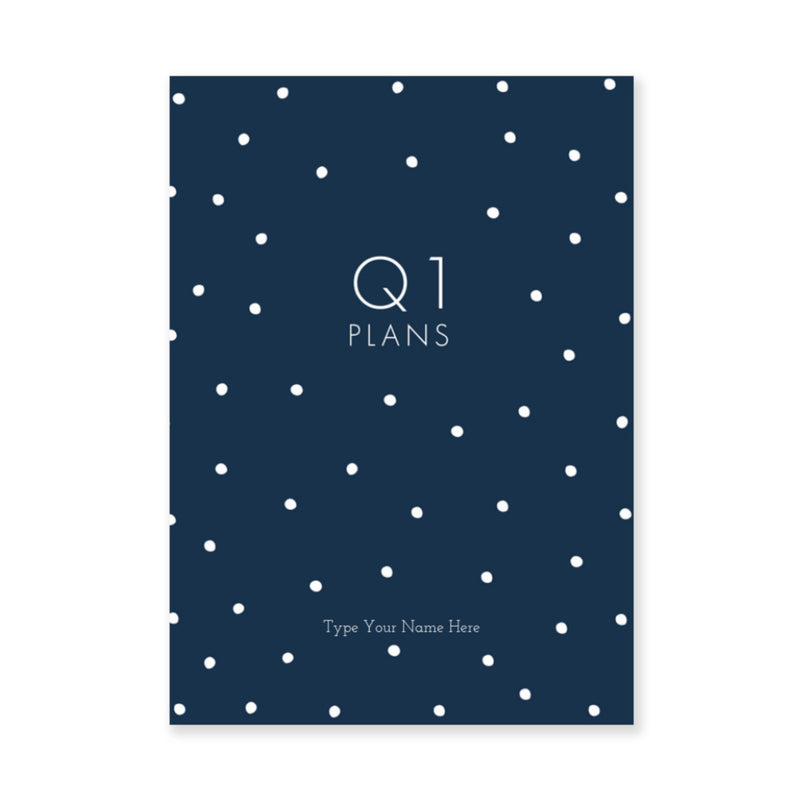 A5 Journal - Daily Progress - Q1 - Navy Dots