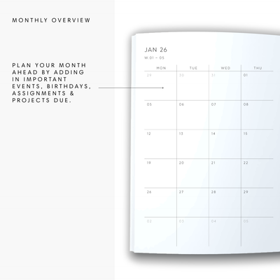 2026 A5 Spiral Teacher Diary - Dots - White