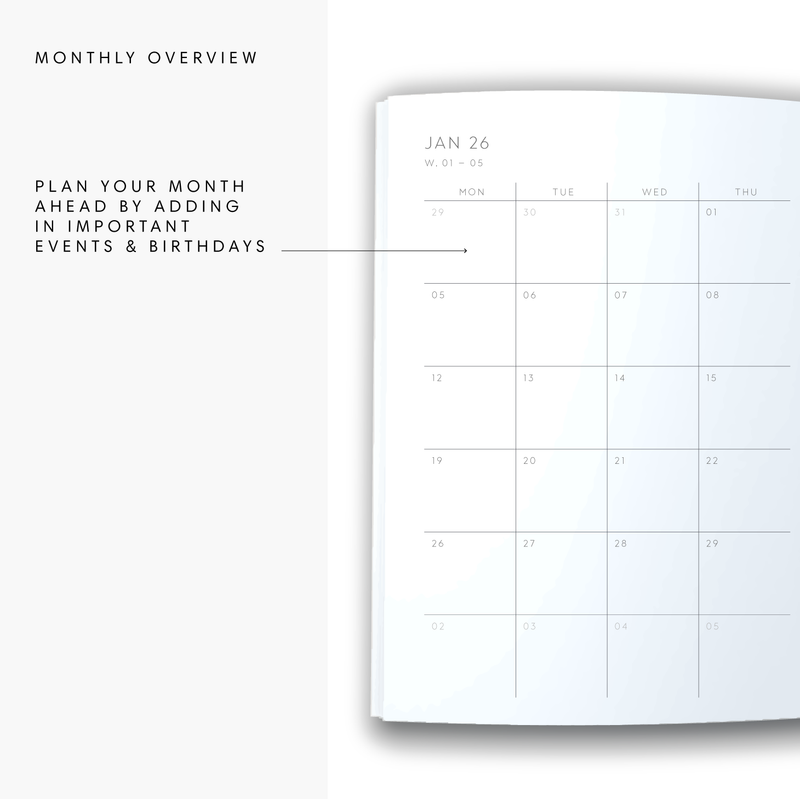 2026 A5 Week to a Page Diary - Blue Aura