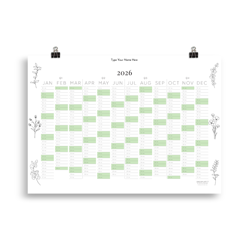 2026 Wall Calendar - Botanical