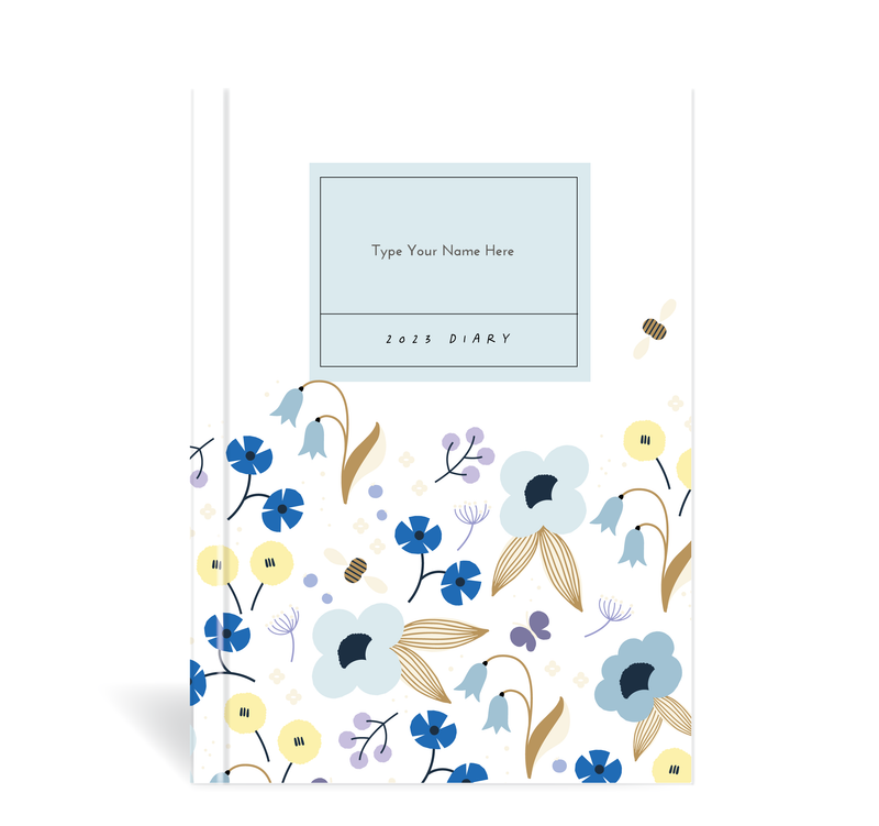 2023 A5 Vertical Weekly Diary - Spring - Blue