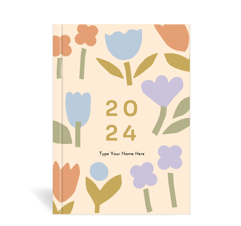 A5 2024 week to a Page Diary - Bloom - Peach