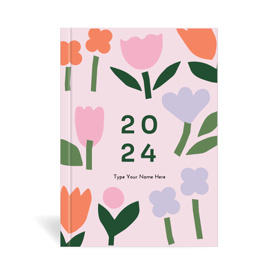 A5 2024 Week to a Page Diary - Bloom - Pink