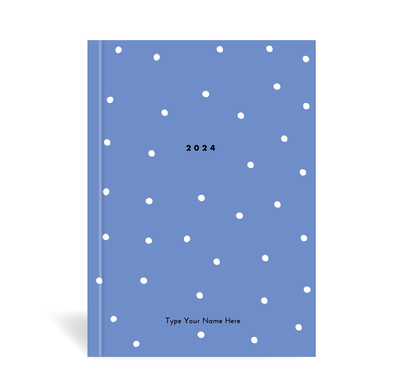 A5 2024 Vertical Weekly Diary - Dots -Blue