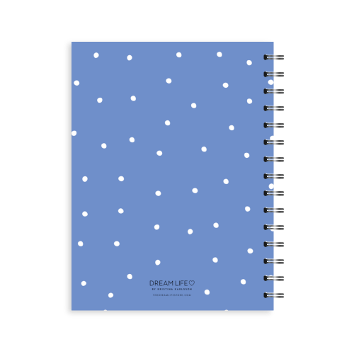 A5 2024 Spiral Vertical Weekly Diary - Dots - Cornblue