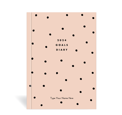 A5 2024 Goals Diary - Dots - Peach