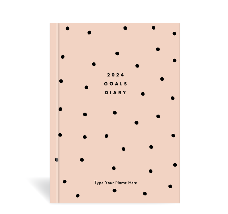 A5 2024 Goals Diary - Dots - Peach