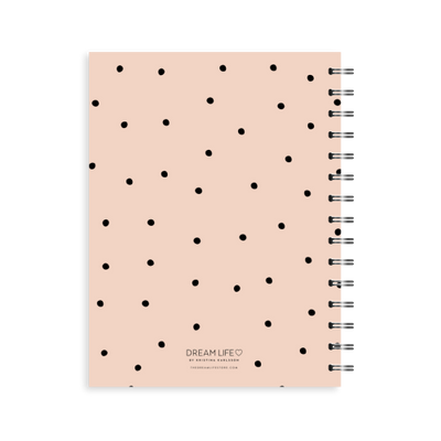 A5 2024 Spiral Goals Diary - Dots - Peach