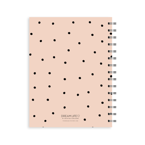 A5 2024 Spiral Goals Diary - Dots - Peach