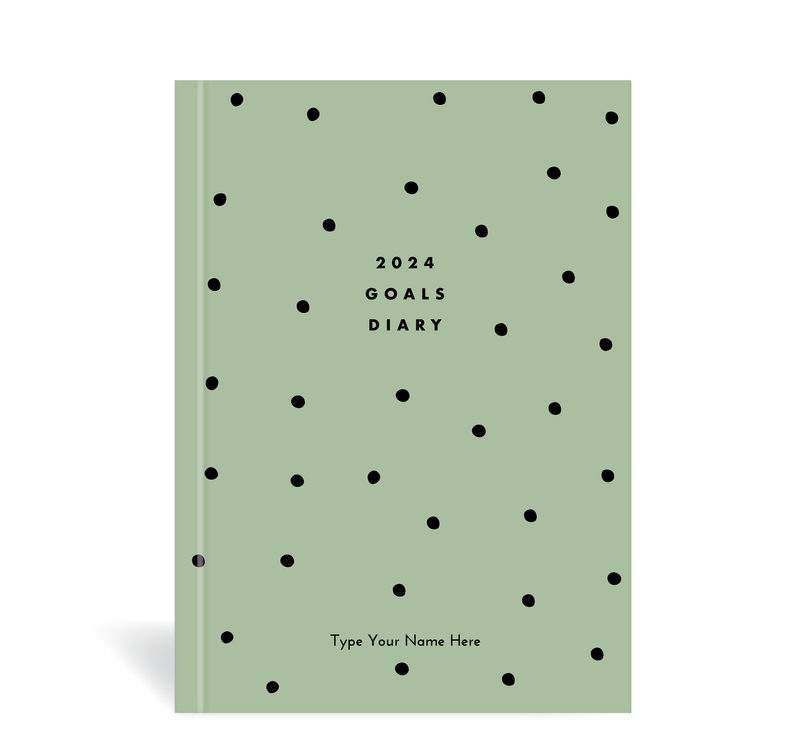 A5 2024 Goals Diary - Dots - Sage