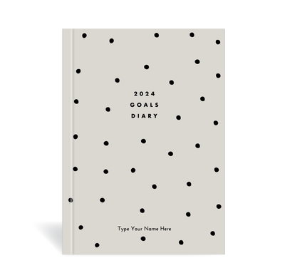 A5 2024 Goals Diary - Dots - Grey