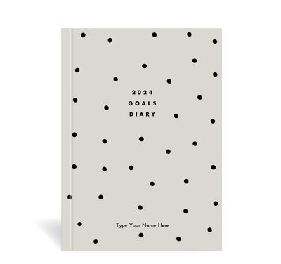 A5 2024 Goals Diary - Dots - Grey