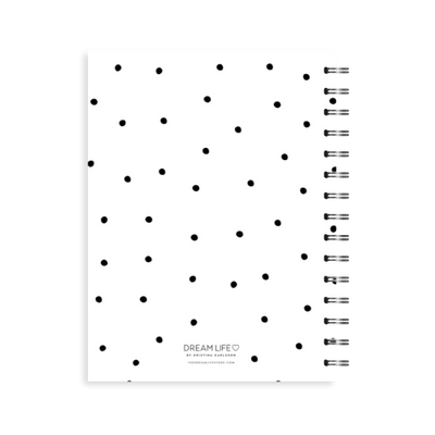A5 2024 Spiral Goals Diary - Dots - White