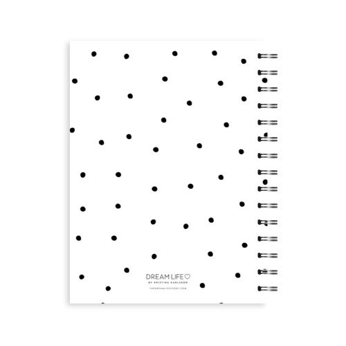 A5 2024 Spiral Goals Diary - Dots - White