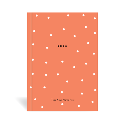 A5 2024 Vertical Weekly Diary - Dots - Terracotta