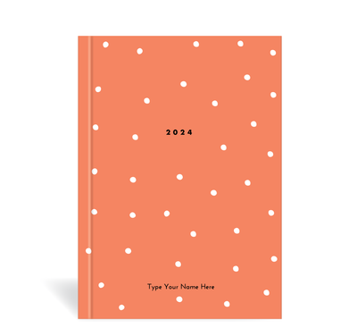 A5 2024 Vertical Weekly Diary - Dots - Terracotta