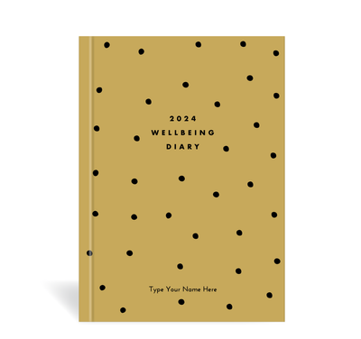 A5 2024 Wellbeing Diary - Dots - Mustard