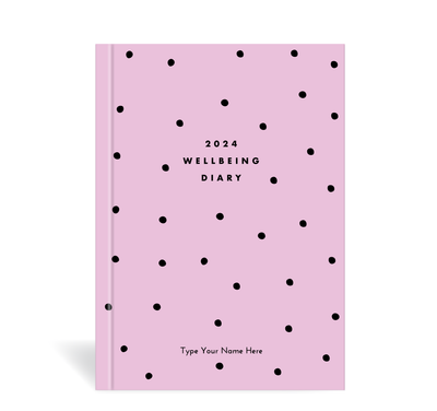 A5 2024 Wellbeing Diary - Dots - Pink