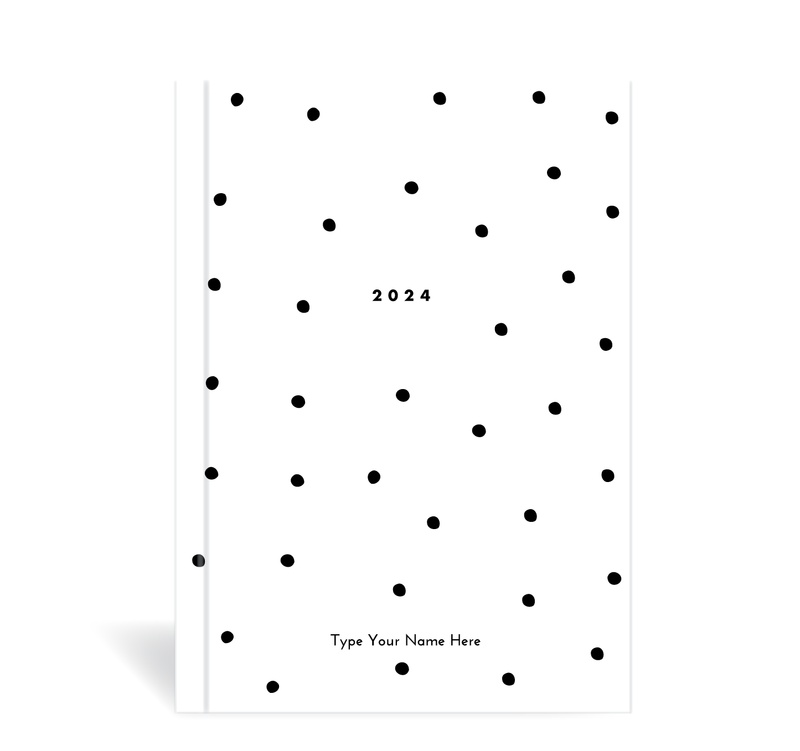 A5 2024 Vertical Weekly Diary - Dots - White