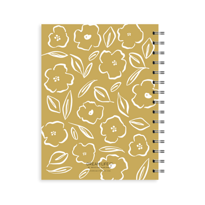 A5 2024 Spiral Family Diary - Floral - Mustard