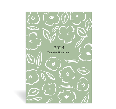 A5 2024 Family Diary - Floral - Sage