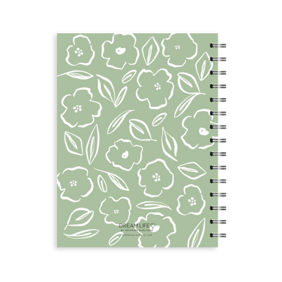 A5 2024 Spiral Family Diary - Floral - Sage