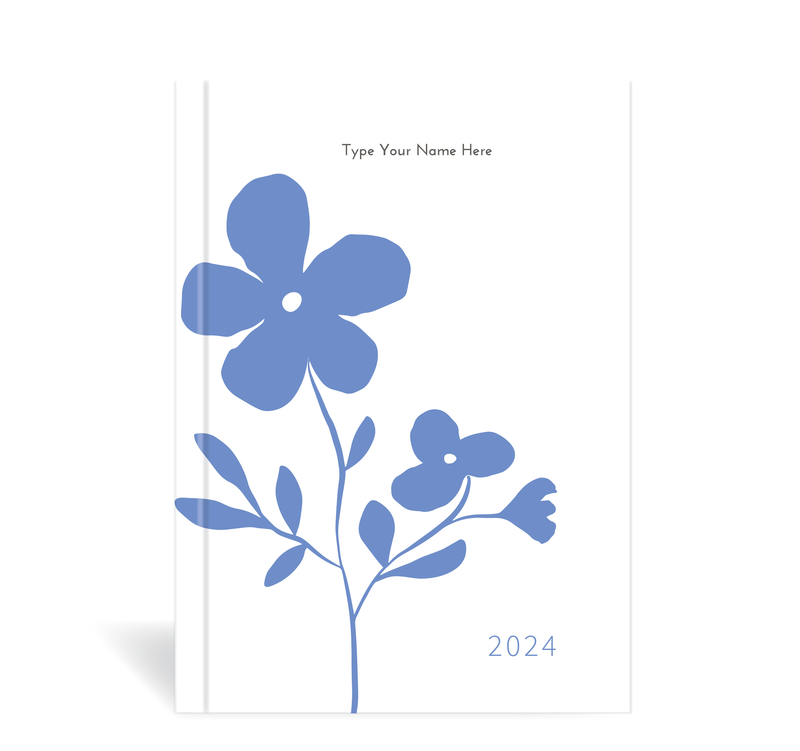 A5 2024 Teacher Weekly Diary - Flower - Cornblue