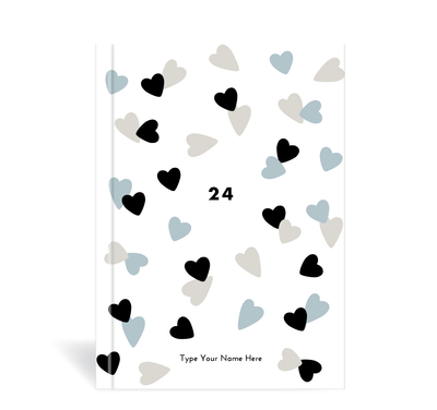 A5 2024 Teacher Weekly Diary - Hearts