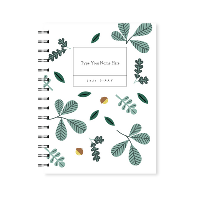 A5 2024 Spiral Teacher Diary - Leaves