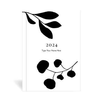 A5 2024 Family Diary - Leaf - Black