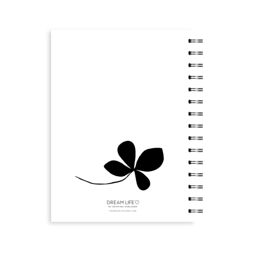 A5 2024 Spiral Family Diary - Leaf - Black