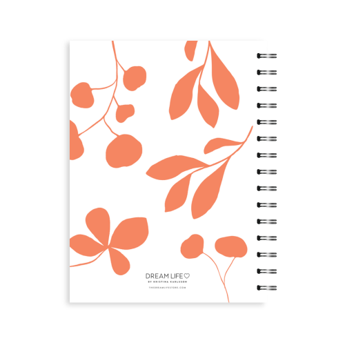 A5 2024 Spiral Weekly Spread Diary - Leaves - Terracotta