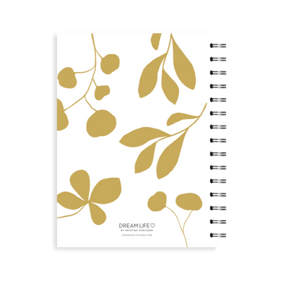 A5 2024 Spiral Weekly Spread Diary - Leaves - Mustard