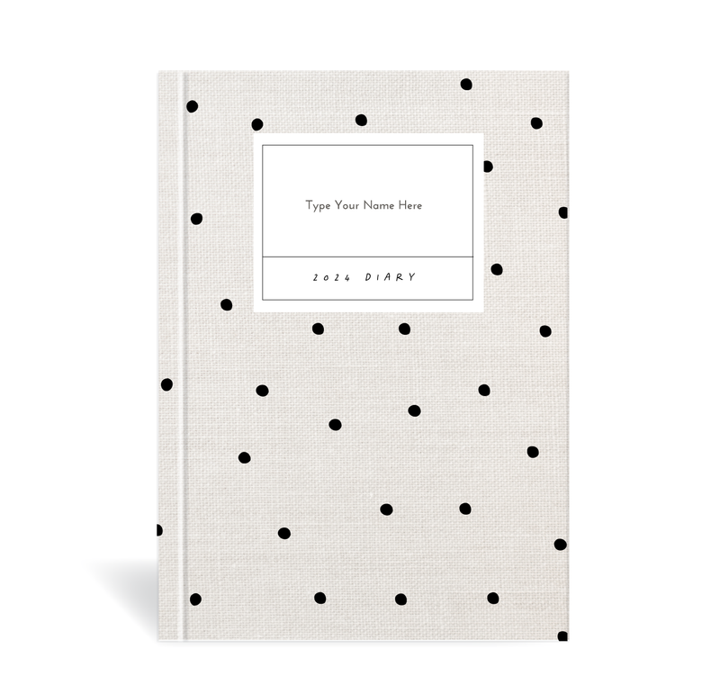 A5 2024 Week to a Page Diary - Linen Look - Black
