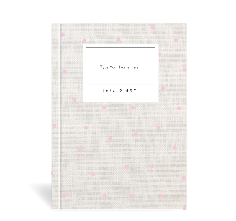 A5 2024 Week to a Page Diary - Linen Look - Pink