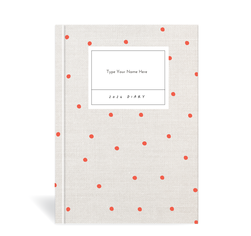 A5 2024 Week to a Page Diary - Linen Look - Red