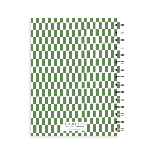 A5 2024 Spiral Student Diary - Pattern - Olive